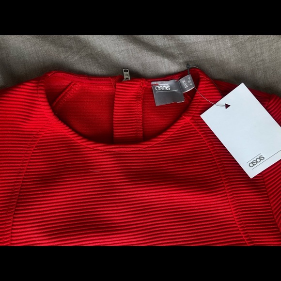 ASOS Seamed Structured Rib Bodycon Dress - Picture 7 of 7